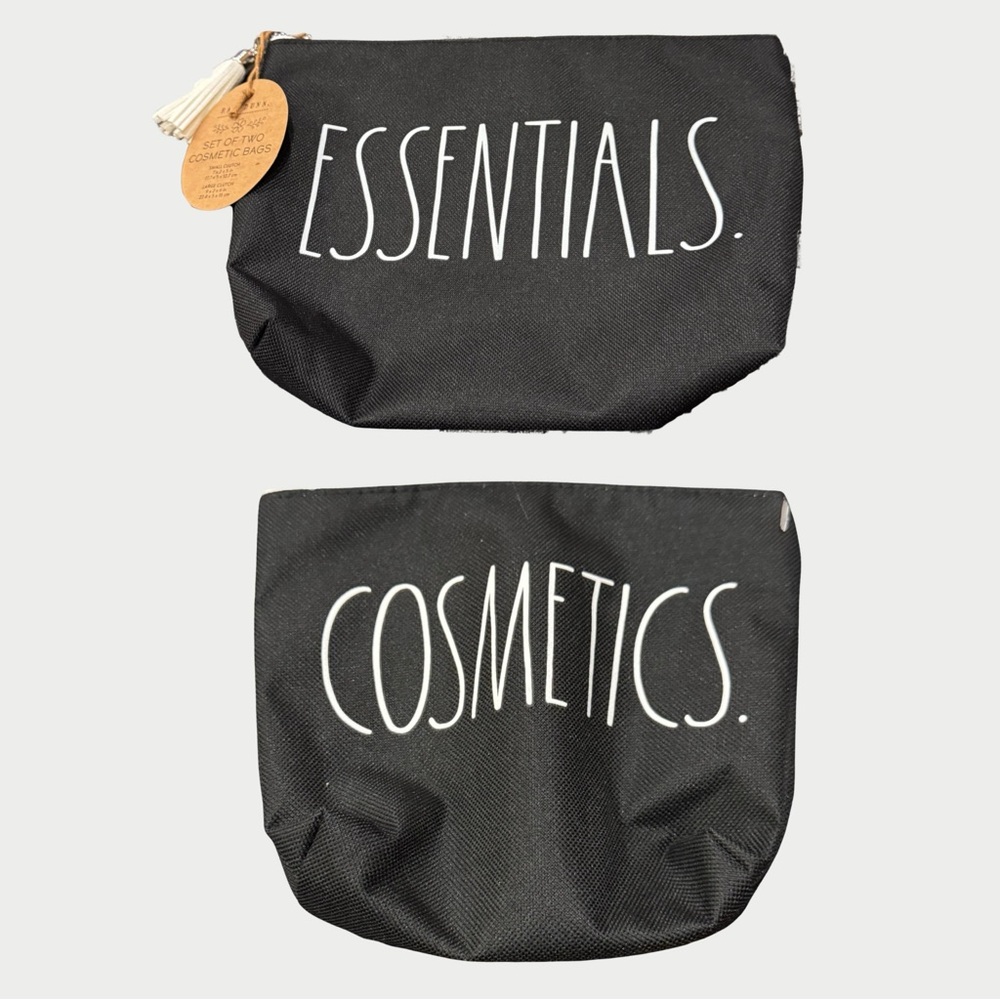 Rae Dunn Set of 2 Cosmetic Bags “Cosmetics and Essentials”